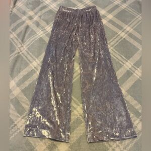 Victoria's Secret Shimmering Silver Velvet Pants